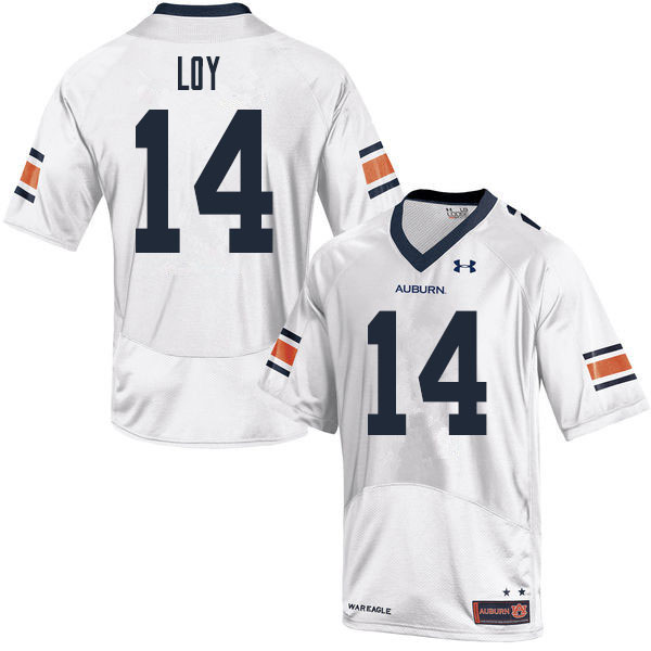 Auburn Tigers Men's Grant Loy #14 White Under Armour Stitched College 2020 NCAA Authentic Football Jersey MKO8074UO